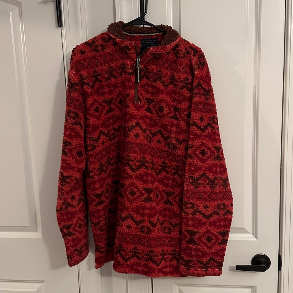 Southern Marsh Red and Brown Fleece Pullover